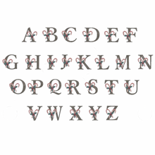 Embroidered initial candy cane hand towels