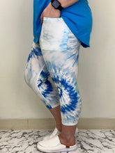 Blue Tie Dye Capri w/ Pockets