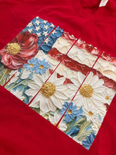 Painted flag and flowers