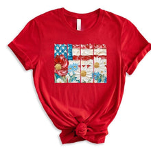 Painted flag and flowers