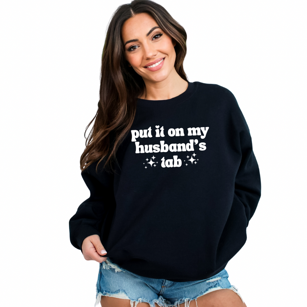 Put it on my husbands tab