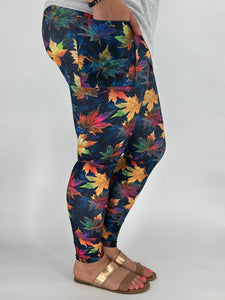 Midnight Leaves Leggings w/ Pockets