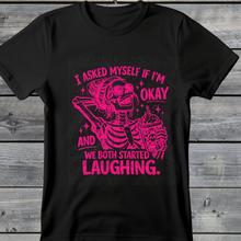 Wholesale Summer Fun Collab Graphic Tee Collection - I'm Ok Skeleton Black Tee