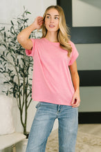 It Starts Here Basic Rolled Sleeve Tee in H Fuchsia - Sunshine Styles Boutique