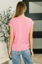 It Starts Here Basic Rolled Sleeve Tee in H Fuchsia - Sunshine Styles Boutique