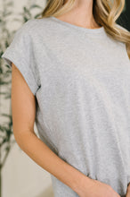 It Starts Here Basic Rolled Sleeve Tee in H Grey - Sunshine Styles Boutique