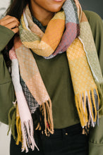 Keep Me Cozy Checkered Fringe Scarf in Pine and Petals - Sunshine Styles Boutique