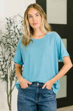 Leave It to Me Waffle Knit Relaxed Tee in Teal