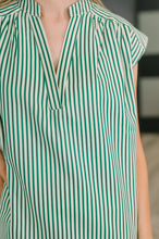 Like a Song Sleeveless V-Neck Blouse in Green