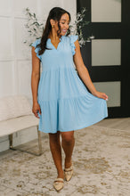 Lizzy Forever Flutter Sleeve Dress in Blue Crush