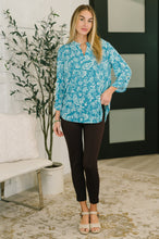 Lizzy Top in Aqua Paisley - Sunshine Styles Boutique