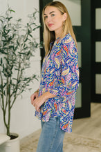 Lizzy Top in Royal Blue Paisley - Sunshine Styles Boutique