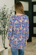 Lizzy Top in Royal Blue Paisley - Sunshine Styles Boutique