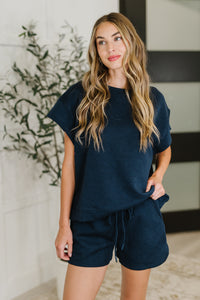 Love on the Loose Quilted Top in Navy
