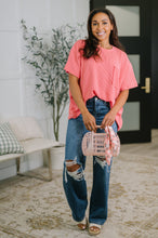 Not That complicated Textured Boxy Tee in Salmon