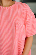 Not That complicated Textured Boxy Tee in Salmon