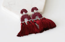 Pavlova Collection - Silver Maroon Earrings