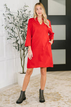 Portfolio Quarter Sleeve Dress in Red - Sunshine Styles Boutique