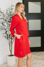 Portfolio Quarter Sleeve Dress in Red - Sunshine Styles Boutique
