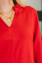 Portfolio Quarter Sleeve Dress in Red - Sunshine Styles Boutique