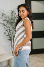 Quite Intimately Striped Muscle Tee in Brown