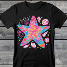 Wholesale Summer Fun Collab Graphic Tee Collection - Starfish Fun Black Tee