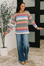 To Be Determined Drop Shoulder Top in Rust, Olive and Blue