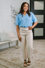 Together We're Unlimited Basic V-Neck Tee in Ocean Blue