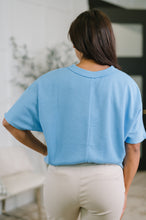 Together We're Unlimited Basic V-Neck Tee in Ocean Blue