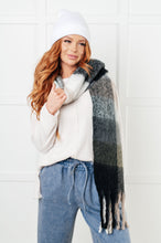 Wanderlust Wrap Oversized Plaid Fringe Scarf in Grey and Jade - Sunshine Styles Boutique