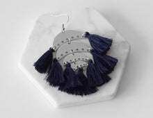 Ximena Collection - Silver Navy Earrings