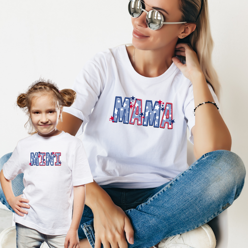 Embroidered look mama mini usa