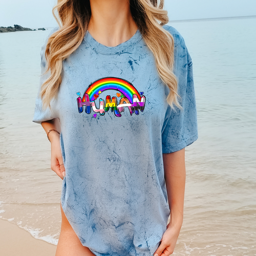 Human rainbow colorblast ocean