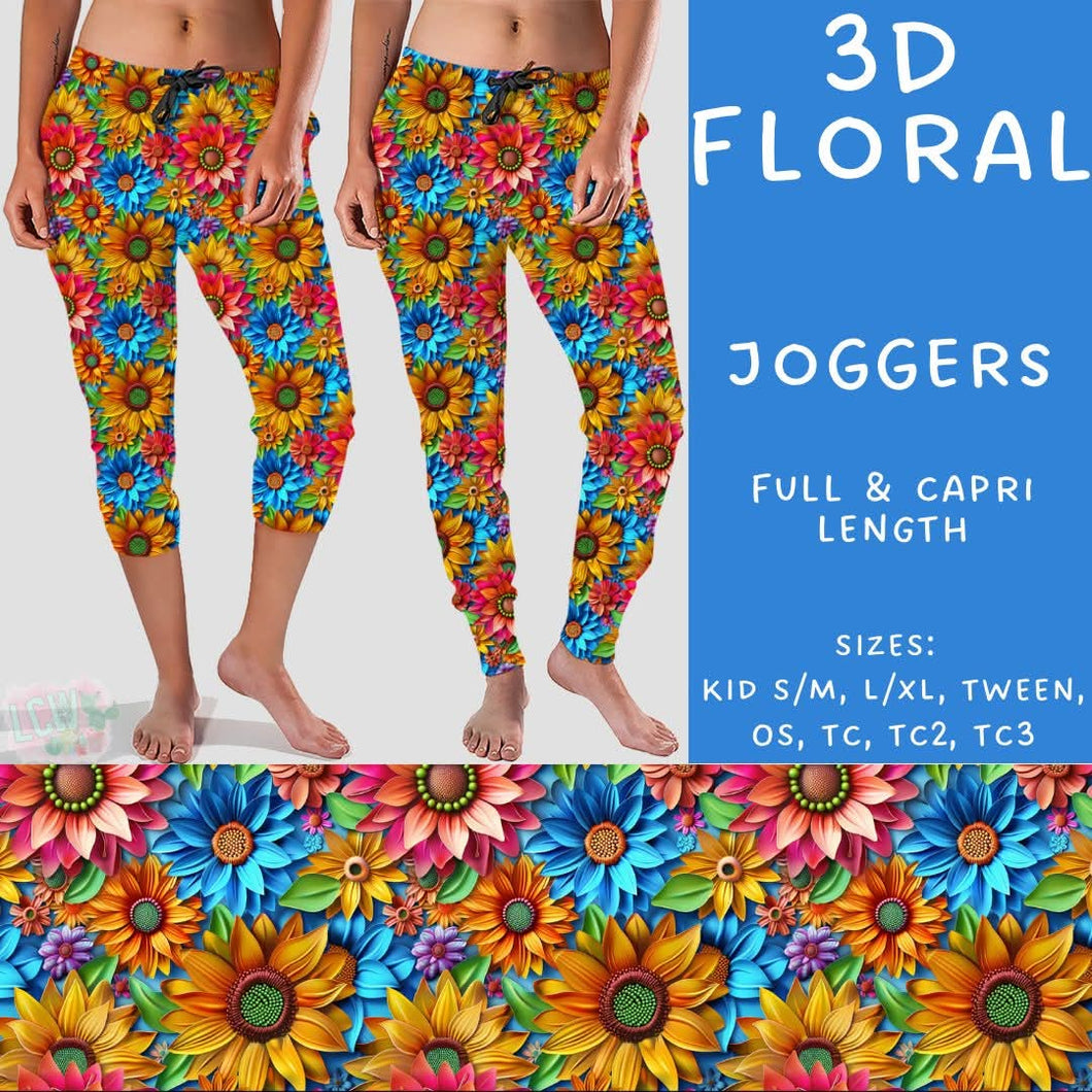3D Floral Joggers