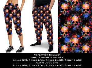 Splatter Skulls Full & Capri Joggers - Sunshine Styles Boutique