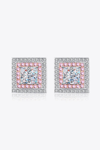 Moissanite Square Stud Earrings