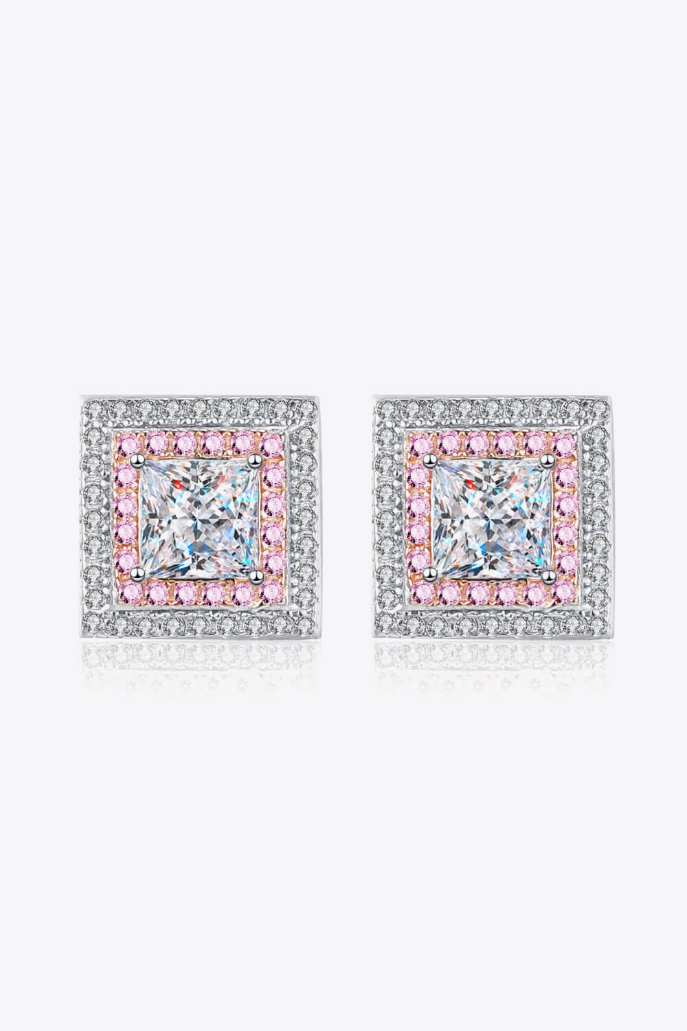 Moissanite Square Stud Earrings