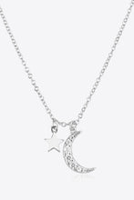 Zircon Star and Moon Pendant Necklace