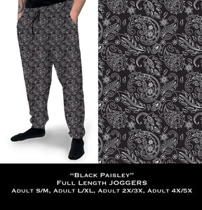Black Paisley - Full Joggers - Sunshine Styles Boutique