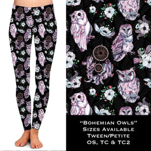 Bohemian Owls - Leggings with Pockets - Sunshine Styles Boutique