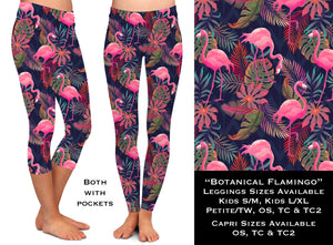 Botanical Flamingo - Leggings & Capris - Sunshine Styles Boutique