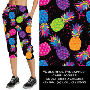 Colorful Bright Pineapple - Capri Joggers - Sunshine Styles Boutique