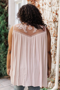 Floral Embroidered Swing Top in Pink
