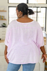 Hold Me Close Short Sleeve Top in Lavender