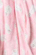 Holiday Fleece Blanket in Pink Snowman