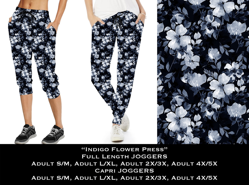 Indigo Flower Press Full & Capri Joggers - Sunshine Styles Boutique