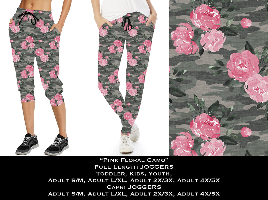 Pink Floral Camo - Full & Capri Joggers