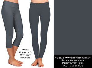 Solid GRAY Waterprint Full & Capri Leggings - Sunshine Styles Boutique