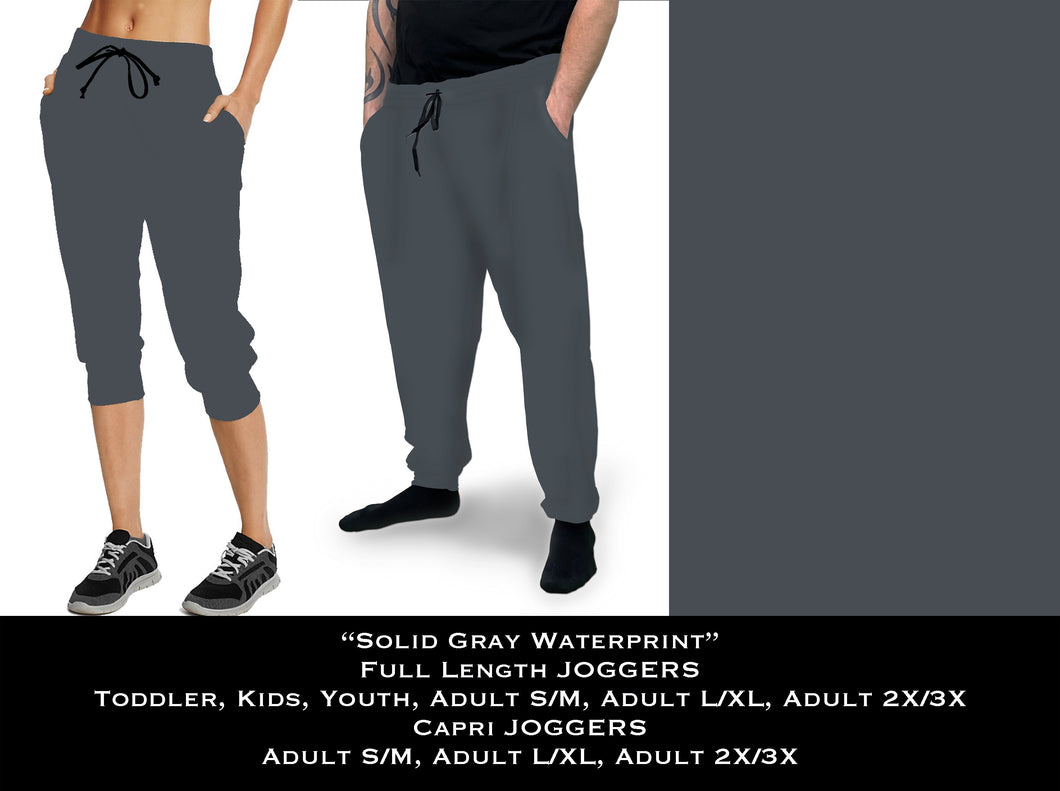 Solid GRAY Waterprint Full & Capri Joggers - Sunshine Styles Boutique