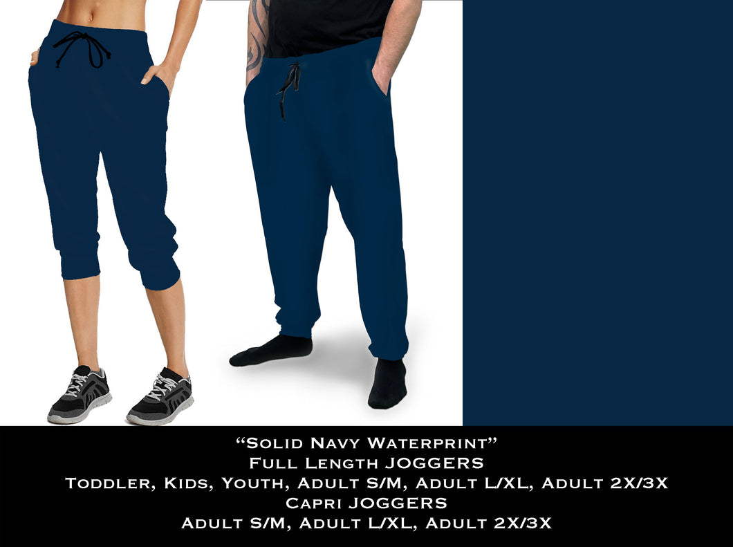 Solid NAVY Full & Capri Joggers - Sunshine Styles Boutique